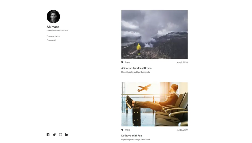 Abimana – Personal Blogger Theme Thumbnail