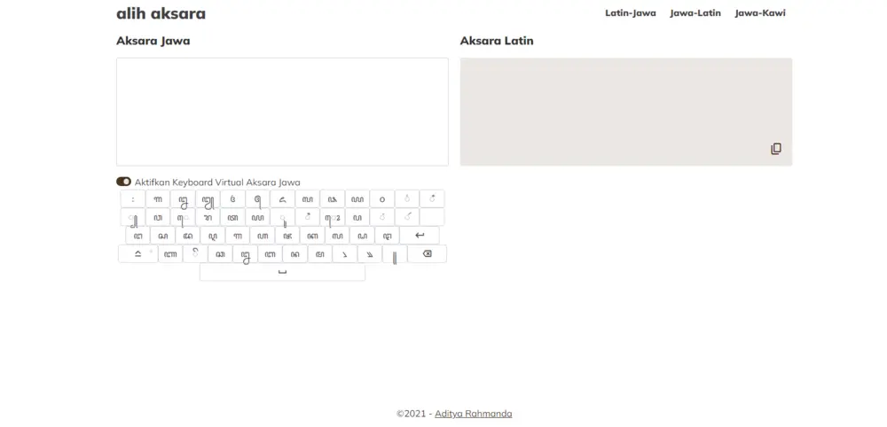 Alih Aksara – Javanese Script Transliterator Thumbnail