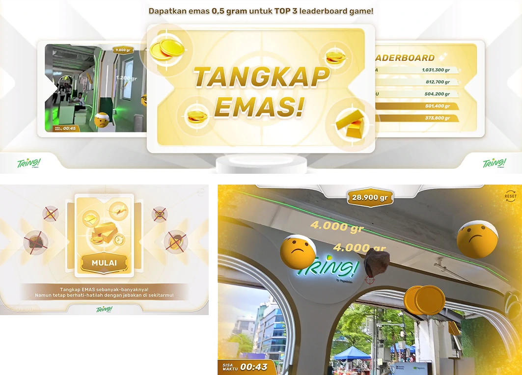 Tangkap Emas – Permainan AR-FPS untuk Kampanye Aktivasi Tring! dari Pegadaian Thumbnail